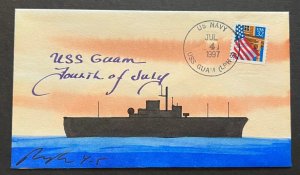 Naval Cover - USS  GUAM LPH-9 JUL 1997 FOURTH OF JULY Navy Cachet