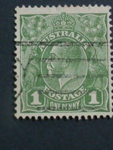 ​AUSTRALIA-1914 SC#23 OVER 100 YEARS OLD-KING GEORGE V-1 P USED-VERY FINE