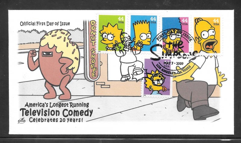 Just Fun Cover #4399-4403 FDC THE SIMPSONS ArtCraft COVER (A1267)