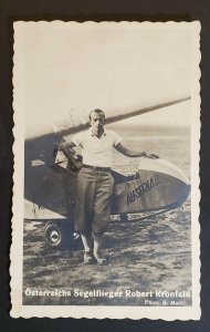1933 Vienna Semmering Austria Glider Flight Air Mail Robert Kronfeld RPPC Cover