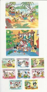 Antigua Barbuda, Postage Stamp, #1978-1987 Mint NH Disney 1986, JFZ