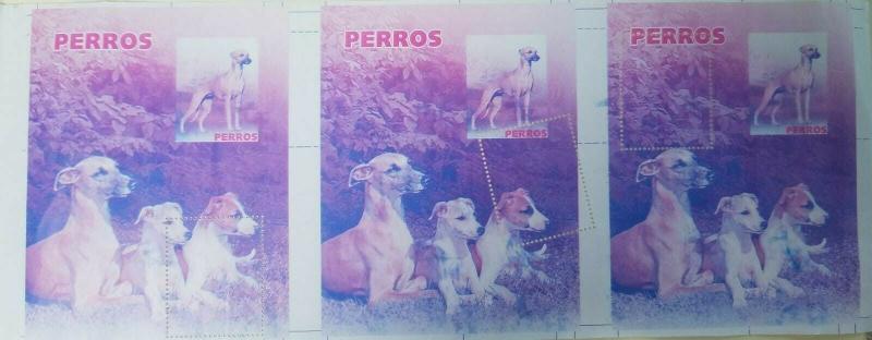 O) 2006  SPANISH ANTILLES, ERROR BY PERFOTATION AND PRINT, DOG-PERROS - WHIPPET- 