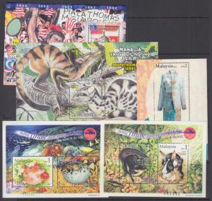 Malaysia Sc 786//960 MNH. 2000-2003 Souvenir Sheets, 10 different, VF