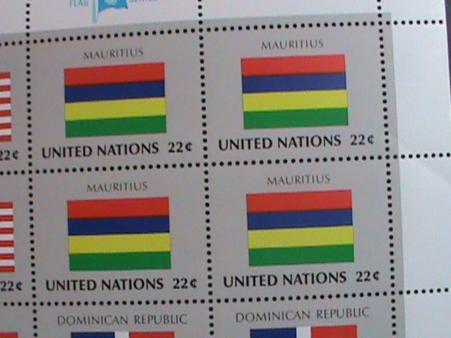 ​UNITED NATION-1985 SC#458-461   U. N. FLAGS SERIES MNH FULL SHEET- VERY FINE