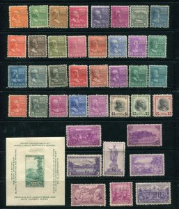 US Prexie Presidential Issue Scott 803 - 834 and 787-802,835,836 MH