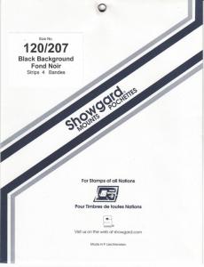 Showgard Stamp Mount 120/207 mm - BLACK - Pack of 4 (120x207  207mm)  PRECUT