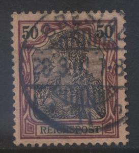 GERMANY. -Scott 60 - Definitives -1900 -Used - Pur & Blk Sal-Single 50pf Stamp2