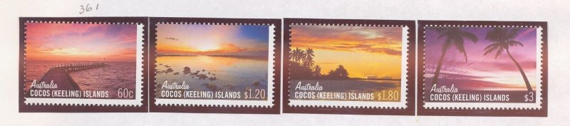 COCOS ISLANDS - Scott 361-364 - MNH - Sunset - 2012