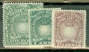 LC: British East Africa 15, 20, 30 mint CV $50