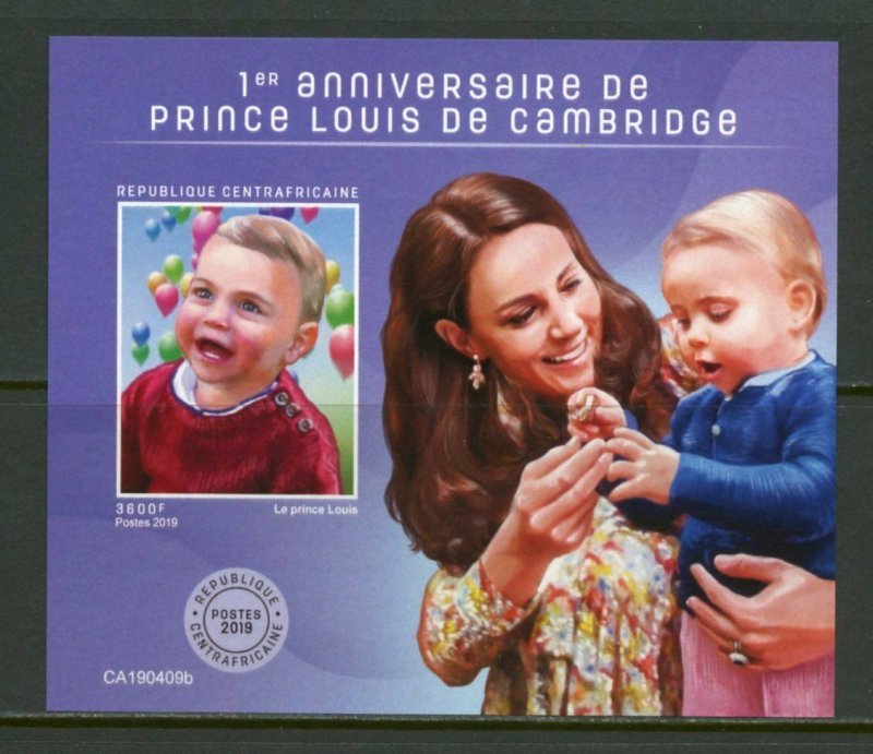 Central African Republic 2019: 1st Birthday of Prince Louis impf s/sheet mint