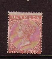 Bermuda Sc 1 1865 1d rose red Victoria stamp mint