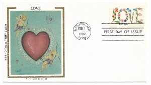 US 1951 20c Love stamp on FDC Colorano Silk Cachet Variety Unaddressed ECV$15.00