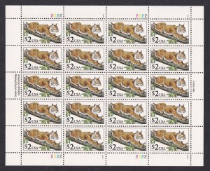 Scott #2482 Bobcat Full Sheet of 20 Stamps - MNH P#2222-1