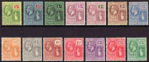 1922-28 Virgin Islands KGV complete set of fourteen MMH Sc# 53 / 66 CV $76.95