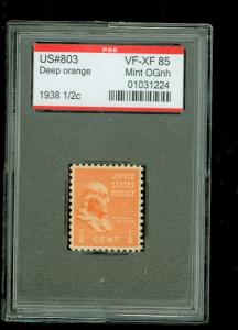 US # 803 Presendential, PSE Graded VF-XF 85, Mint OGnh