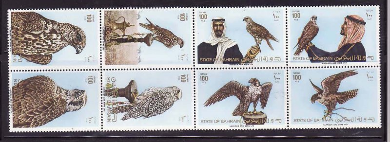 Bahrain-Sc#277- id7-unused NH set-Falconry Birds-1980-