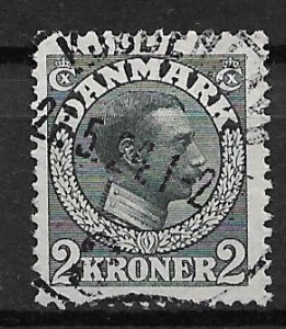 1913 Denmark 133 King Christian X 2 Kroner  used.
