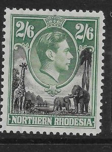 NORTHERN RHODESIA SG41 1938 2/= BLACK & GREEN MTD MINT