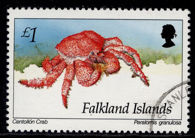 FALKLAND ISLANDS QEII SG710, 1994 £1 centollon crab, FINE USED. 