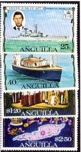 ANGUILLA 271-4 MNH BIN $1.00 MARITIME, ROYALTY