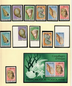 TOGO Sc 881-84,C230-31 NH PERF & IMPERF SETS+S/S OF 1974 - SEA SHELLS - (WG06)