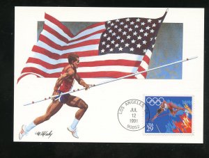 US 2553 1992 Summer Olympics - Pole Vault UA Unicover Maximum card