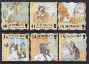 Alderney 92-97 Cats MNH VF