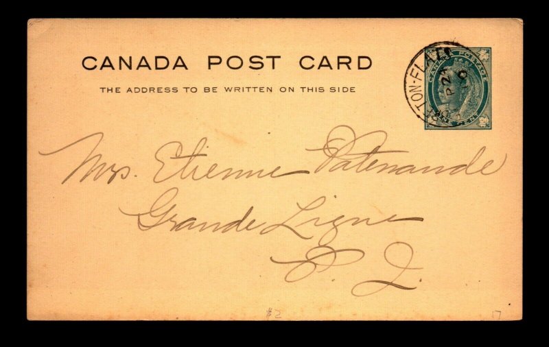 Canada 1910 Le Breton Flats DPO Crisp Cancel Card - L27896