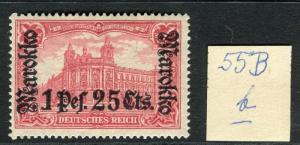 GERMAN COLONIES; MOROCCO 1911 early surcharged Mint hinged 1Pi 25c. value