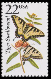 US 2300 North American Wildlife Tiger Swallowtail 22c single MNH 1987