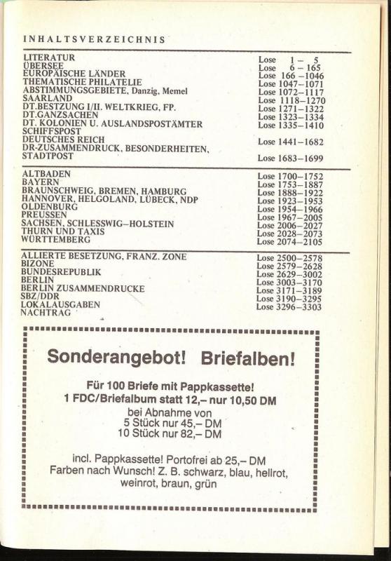 Festpreisangebot Nr. 110, Gerd Ladewig  1987