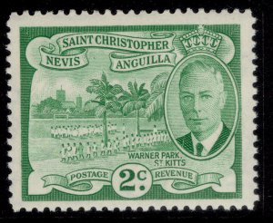 ST CHRISTOPHER, NEVIS & ANGUILLA GVI SG95, 2c green, M MINT.