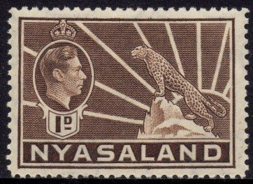 Nyasaland - 1938 KGVI 1d brown MH* SG 131