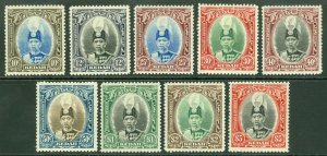 SG 60-68 Malaysia Kedah 1937 Sultans set of 9. Very lightly mounted mint CAT£300