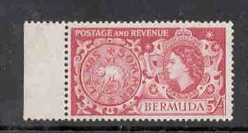 Bermuda Sc160 1953 5/ QE II & Hog Coin stamp NH