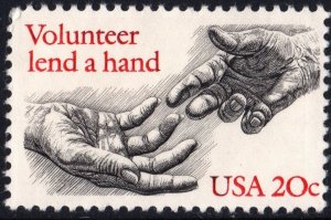 SC#2039 20¢ Volunteerism Single (1983) MNH