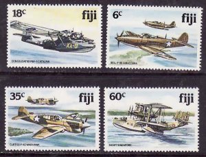 Fiji-Sc#454-7- id9-unused NH set-Planes-WWII-Military-1981-