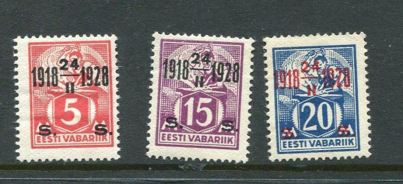 Estonia 1928 Mi 69/71-2 MH Overprint CV 21 euro 5857 