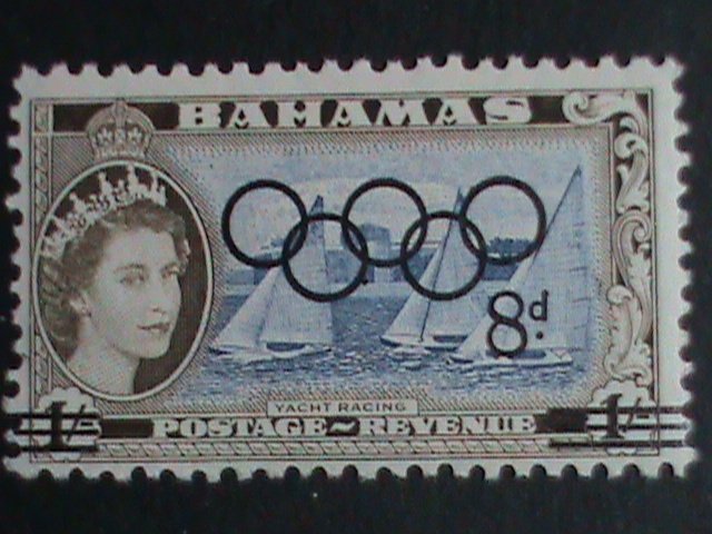 BAHAMAS STAMP-1954-  OLYMPIC GAMES- OVER PRINT-RARE-MNH STAMP SET VERY FINE