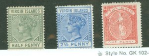 Virgin Islands #13/15/19 Unused