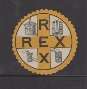 German Advertising Stamp Label - Rex Brand Canning Supplies