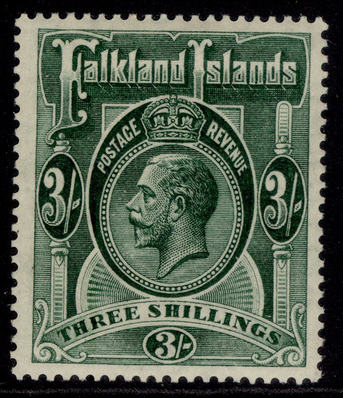 FALKLAND ISLANDS GV SG80, 3s slate-green, VLH MINT. Cat £100.