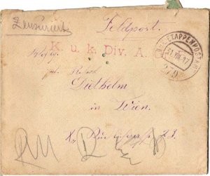 Austria Soldier's Free Mail 1917 K.u.K. Etappenpostamt 279 Feldpostcard to Wi...