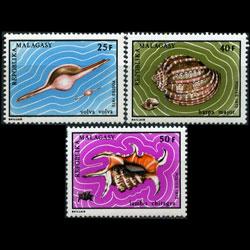 MALAGASY 1973 - Scott# 484-6 Sea Shells 25-50f NH