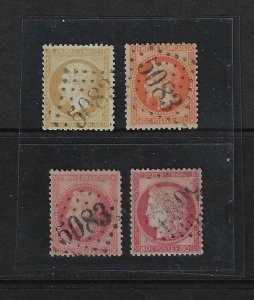 FRANCE EGYPT 1870s NAPOLEON & CERES ISSUES OF FRANCE 10 40c 80c 80c ALL USED IN