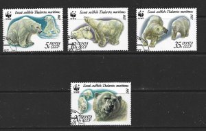 RUSSIA - 1987 WWF POLAR BEARS - SCOTT 5541 TO 5544 - USED