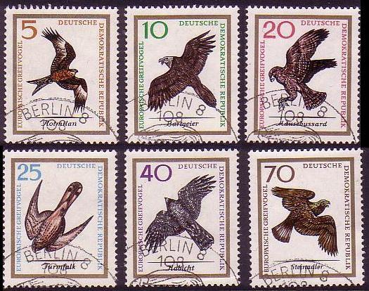 GDR Birds of Prey 6v cancelled SG#E865/70 MI#1147-52