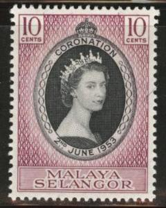 MALAYA Selangor Scott 101 MH* 1953 Coronation