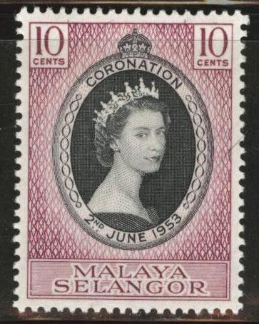 MALAYA Selangor Scott 101 MH* 1953 Coronation