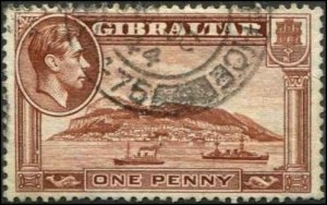 Gibraltar SC# 108c KGVI The Rock perf 13 wmk 4 sdwys Used SCV $2.50